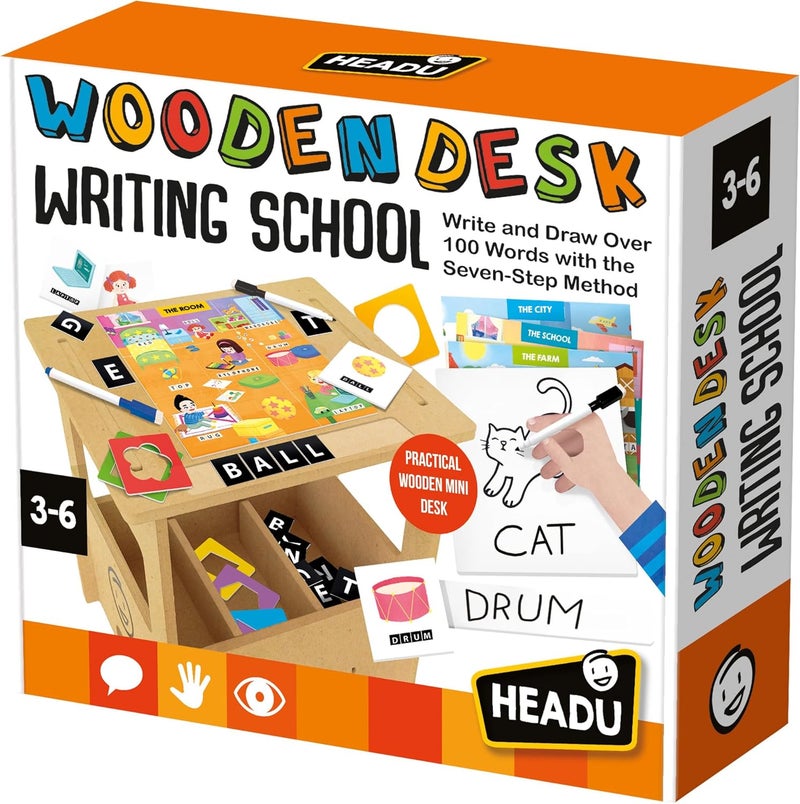 Headu Wooden Desk Writing School, Ages 3-6 - Image 1